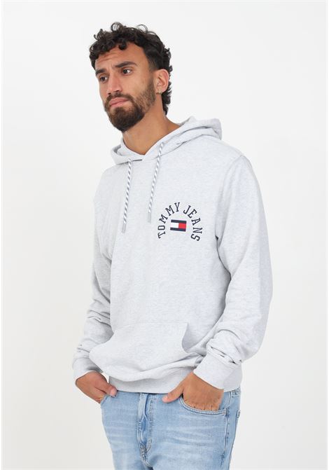 Men's gray hooded sweatshirt embellished with logo embroidery TOMMY JEANS | Sweatshirt | DM0DM16805PJ4PJ4