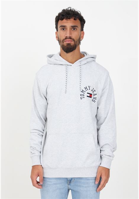 Gray men's hoodie embellished with logo embroidery TOMMY JEANS | DM0DM16805PJ4PJ4