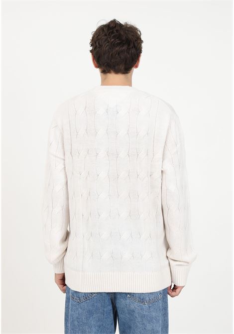 White knitted sweater for men TOMMY JEANS | Knitwear | DM0DM17762YBHYBH