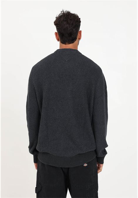 Black crew-neck sweater with men's logo TOMMY JEANS | Knitwear | DM0DM17776BDSBDS