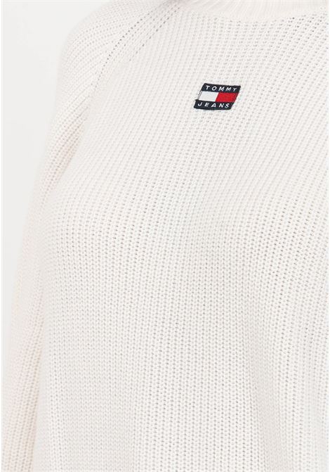 White women's sweater with Tommy badge TOMMY JEANS | Knitwear | DW0DW16536YBHYBH