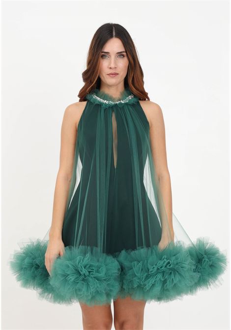 Short green tulle dress for women VALERIA MAZZA | Dresses | 306 ABITO510
