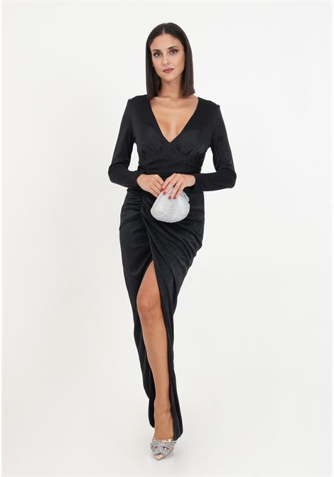 Women's black glitter dress VALERIA MAZZA | Dresses | 322 ABITO GLITTER051