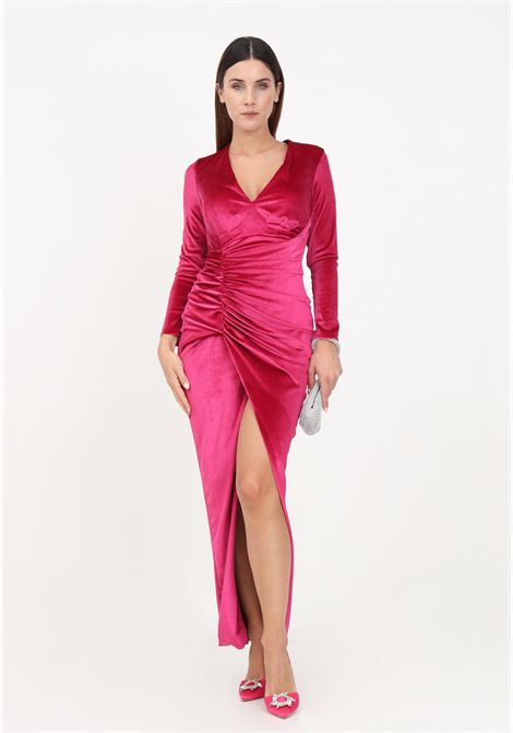 Fuchsia chenille dress for women VALERIA MAZZA | Dresses | 322 ABITO VELVET1228