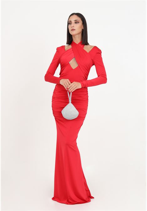 Long red knotted dress for women VALERIA MAZZA | Dresses | 332 ABITO JERSEY430