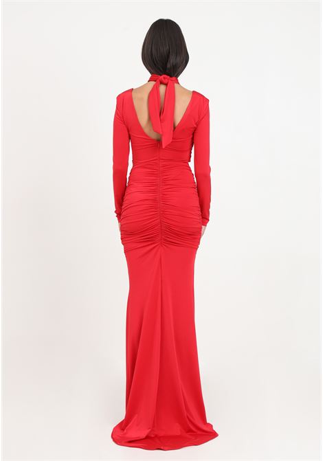 Long red knotted dress for women VALERIA MAZZA | Dresses | 332 ABITO JERSEY430