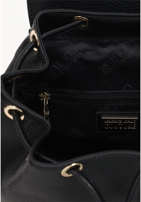 Black women's backpack with baroque buckle and hammered workmanship VERSACE JEANS COUTURE | Backpack | 74VA4BF8ZS413899