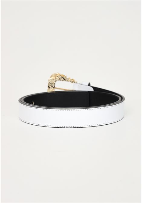 White women's belt with baroque logo buckle VERSACE JEANS COUTURE | Belts | 74VA6F0171627003