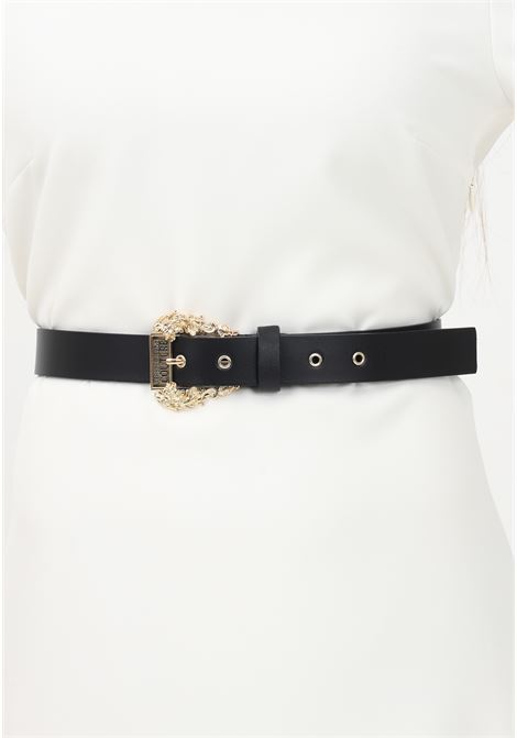 Black women's belt with logoed Baroque buckle VERSACE JEANS COUTURE | Belt | 74VA6F01ZP228899