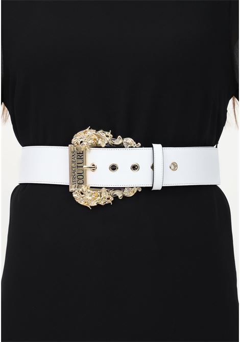 White women's belt with Baroque buckle VERSACE JEANS COUTURE | Belt | 74VA6F0271627003