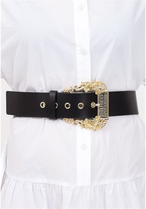 Black women's belt with Baroque maxi buckle VERSACE JEANS COUTURE | Belt | 74VA6F02ZP228899