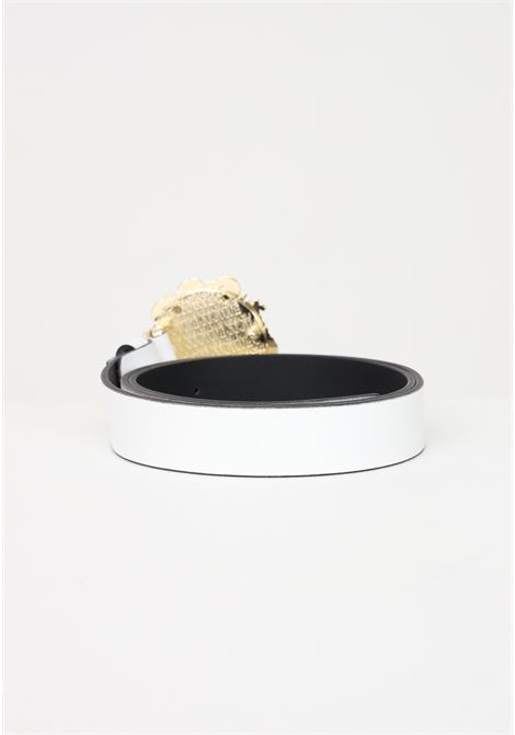 White women's belt with buckle embellished with logo and Baroque motif VERSACE JEANS COUTURE | Belt | 74VA6F3071627003
