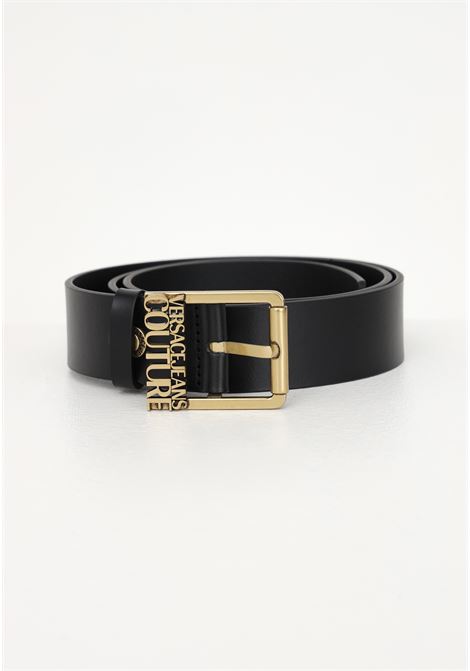 Black belt for men and women with logo buckle VERSACE JEANS COUTURE | Belts | 74YA6F13ZP228PK3