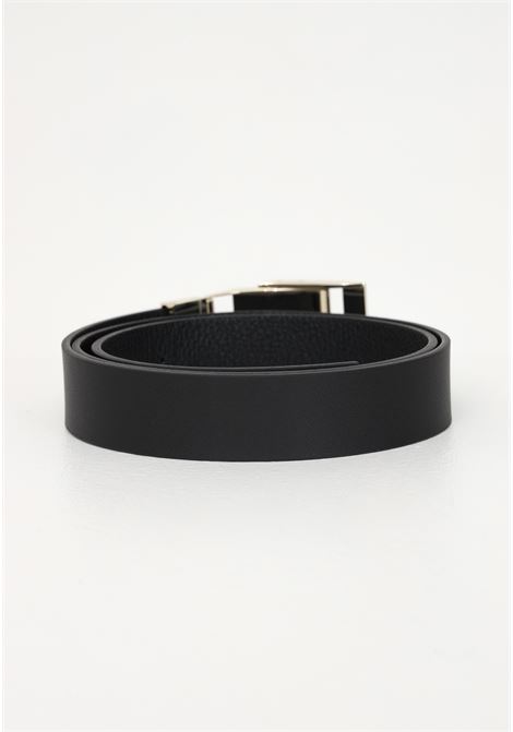Black belt for men and women with logo buckle VERSACE JEANS COUTURE | Belts | 74YA6F50ZP249899