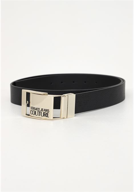 Black belt for men and women with logoed buckle VERSACE JEANS COUTURE | Belt | 74YA6F50ZP249899