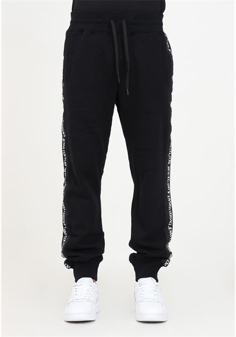 Black trousers with logoed band for men VERSACE JEANS COUTURE | Pants | 75GAAF11CF03F899