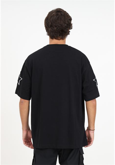 T-shirt nera agraffiti logata da uomo VERSACE JEANS COUTURE | T-shirt | 75GAH6O2J0005899