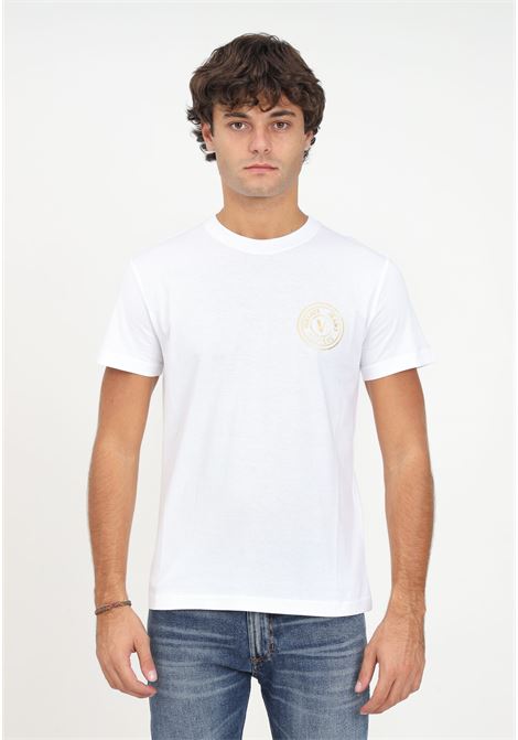 White t-shirt with men's logo VERSACE JEANS COUTURE | T-shirt | 75GAHT06CJ00TG03