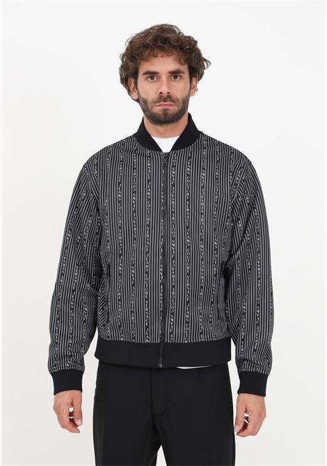 Men's logo pinstripe zip sweatshirt VERSACE JEANS COUTURE | Hoodie | 75GAI300FS112899