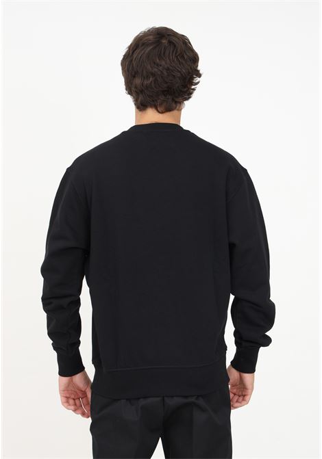 Black sweatshirt with logo print for men VERSACE JEANS COUTURE | 75GAIG06CF00G899