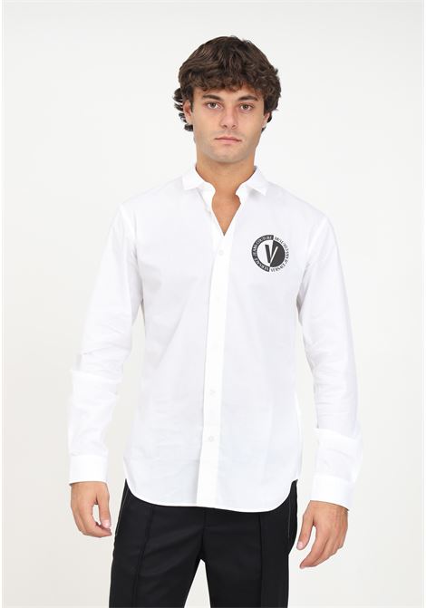 Camicia bianca con logo da uomo VERSACE JEANS COUTURE | Camicie | 75GALYS1CN002003