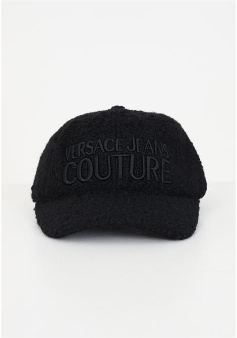 Black hat with visor and embroidery for men and women VERSACE JEANS COUTURE | Hats | 75GAZK24ZS801899