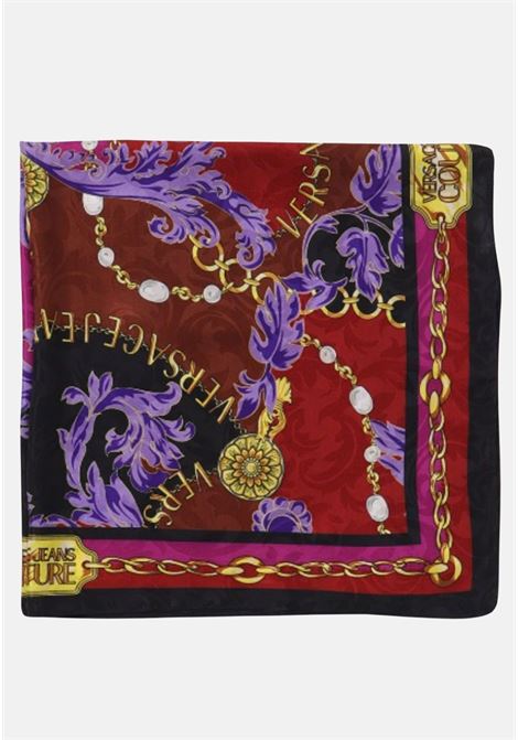 Burgundy scarf with Chain Couture print for women VERSACE JEANS COUTURE | Scarfs | 75HA7H10ZG200QE1