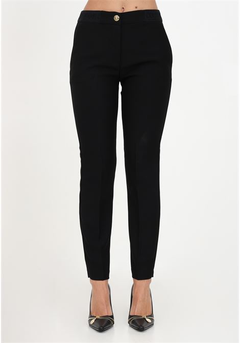 Pantaloni neri con fascia logata da donna VERSACE JEANS COUTURE | Pantaloni | 75HAA112N0230899