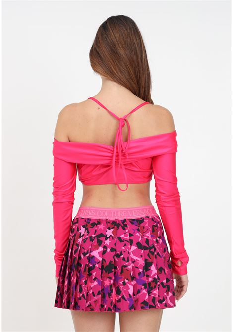Fuchsia skirt with stars pattern for women VERSACE JEANS COUTURE | Skirts | 75HAE800NS284455