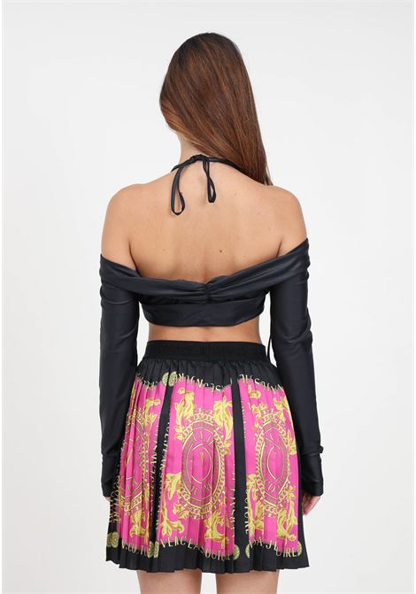 Fuchsia patterned pleated skirt for women VERSACE JEANS COUTURE | Skirts | 75HAE8A0NS350455