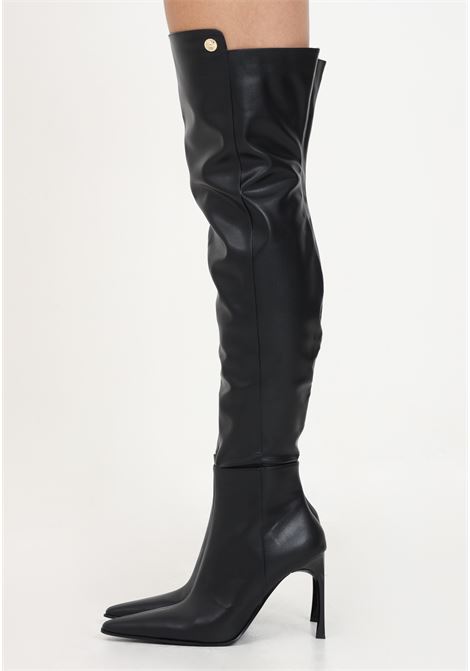 Black pointed toe 80mm boots for women VERSACE JEANS COUTURE | Boots | 75VA3S2671570899