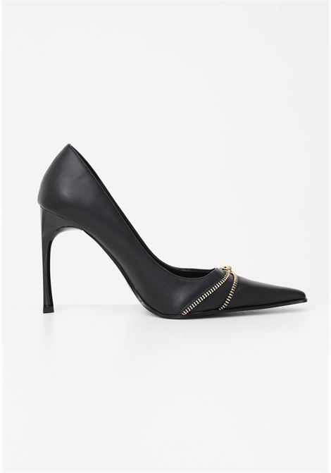 Black pointed pump with logo plaque for women VERSACE JEANS COUTURE | Party Shoes | 75VA3S2771570899