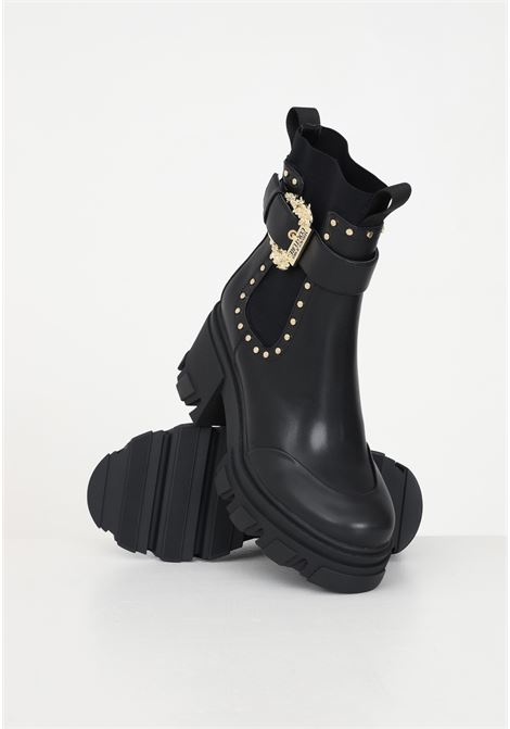 Black Sophie boots with 85mm decorative buckle for women VERSACE JEANS COUTURE | Ancle Boots | 75VA3S84ZS902899