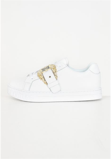 White sneakers with buckle for women VERSACE JEANS COUTURE | Sneakers | 75VA3SK9ZP311003