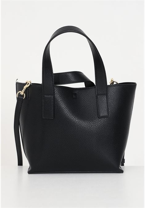 Black tote bag with baroque buckle for women VERSACE JEANS COUTURE | Bags | 75VA4BFAZS413899