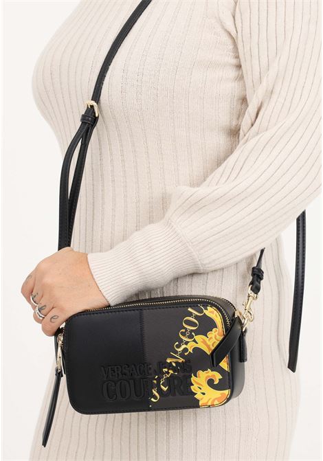 Black shoulder bag with baroque print for women VERSACE JEANS COUTURE | Bags | 75VA4BP3ZS820G89