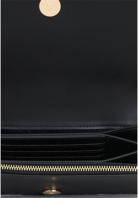 Half black wallet with shoulder strap and embossed logo for women VERSACE JEANS COUTURE | Wallets | 75VA5PP6ZS820G89