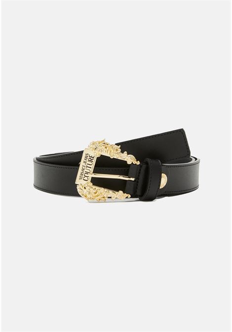 Black belt with baroque buckle for women VERSACE JEANS COUTURE | Belts | 75VA6F0171627899