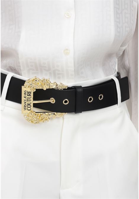 Black belt with baroque buckle for women VERSACE JEANS COUTURE | Belts | 75VA6F0271627899