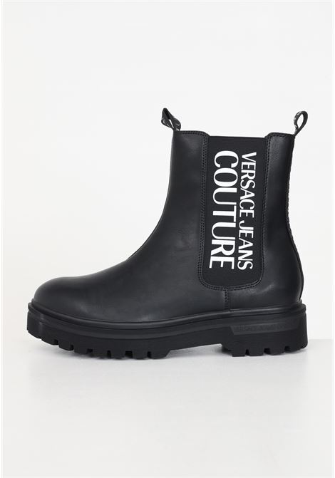 Black leather Chelsea boots for men VERSACE JEANS COUTURE | Ancle Boots | 75YA3S47ZS899899