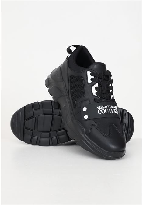 Black sneakers with inserts for men VERSACE JEANS COUTURE | Sneakers | 75YA3SC4ZP325899