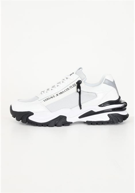 Sneakers bianche e nere con stampa da uomo VERSACE JEANS COUTURE | Sneakers | 75YA3SI5ZS887003
