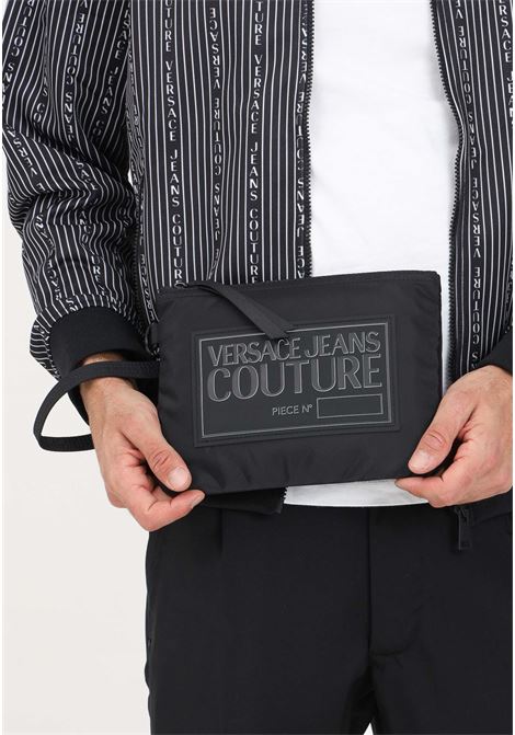 Black messenger bag with men's logo VERSACE JEANS COUTURE | Bags | 75YA4B65ZS932899