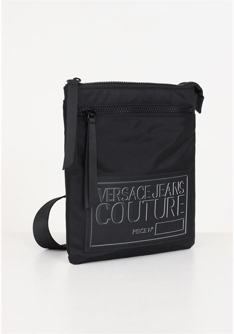 Black shoulder bag with logo and zip for men VERSACE JEANS COUTURE | Bags | 75YA4B67ZS932899