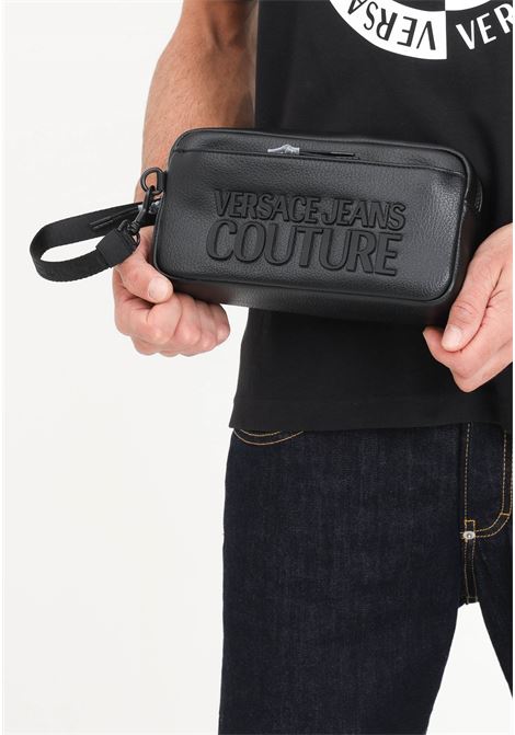 Black clutch bag with men's logo VERSACE JEANS COUTURE | Bags | 75YA4B7AZG128899
