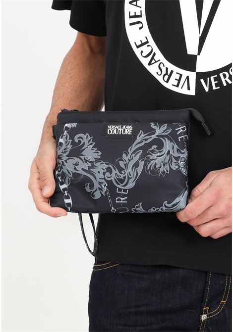 Black clutch with men's print VERSACE JEANS COUTURE | Bags | 75YA4B8DZS930899