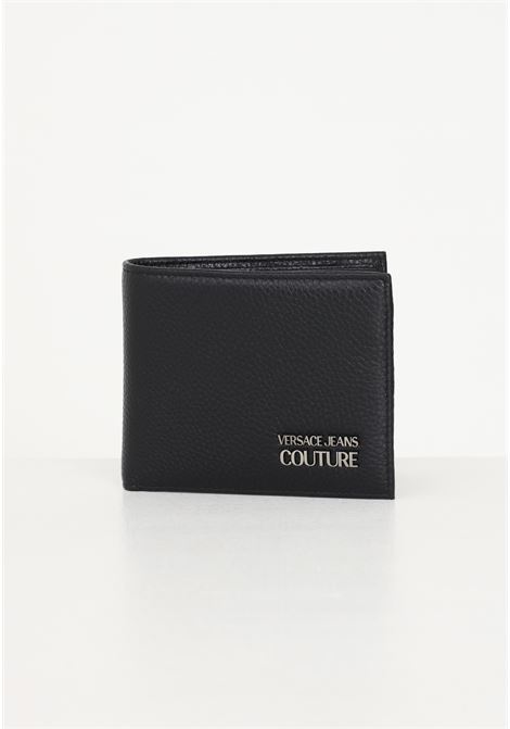 Black wallet with logo plaque for men VERSACE JEANS COUTURE | Wallets | 75YA5PA1ZP114LD2