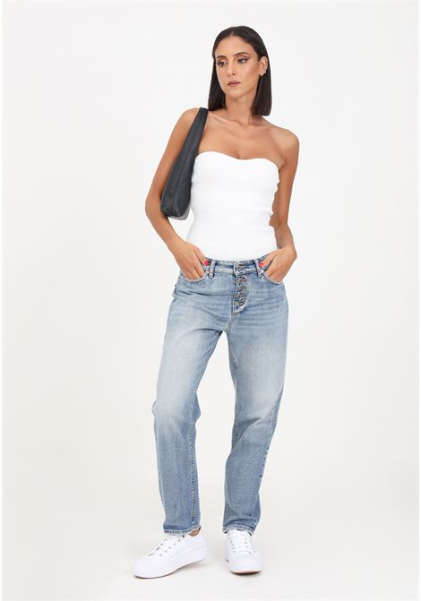 Baggy fit jeans in light denim for women VICOLO | Jeans | DR5049A DENIM BLU