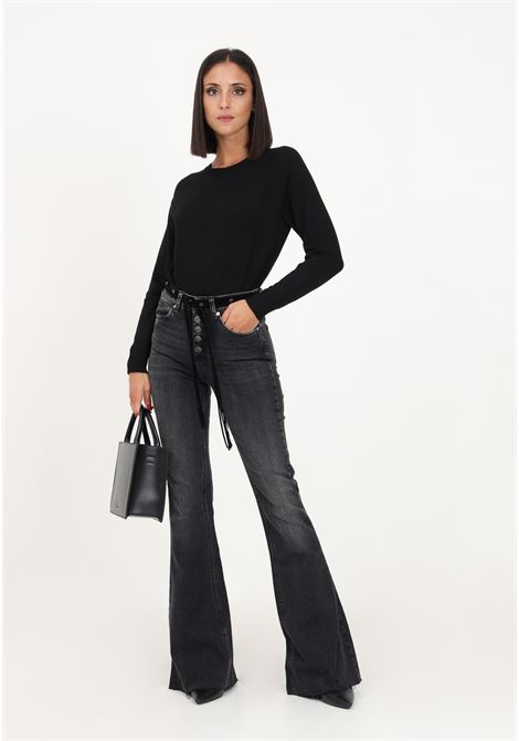 Black women's jeans with flared strap VICOLO | Jeans | DR5068A DENIM NERO
