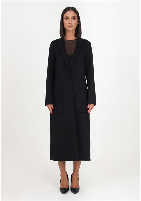 Capotto nero da donna in misto lana VICOLO | Cappotti | TR0002A99